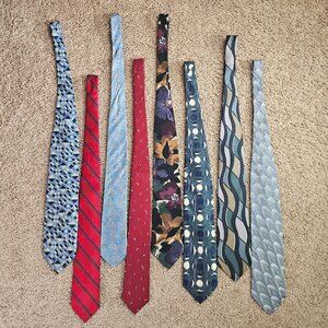 Lot of 8 Men 100% Silk Neckties Mixed Patterns Anthony Foxx Cellini Liz K + more